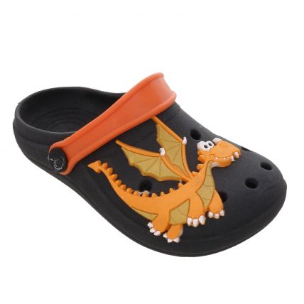 Babuche Infantil Simples Passo Dragao - Preto/laranja - Atacado