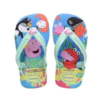 Chinelo Baby Havaianas New Baby Peppa Pig - Azul Lavanda (1056) - Atacado