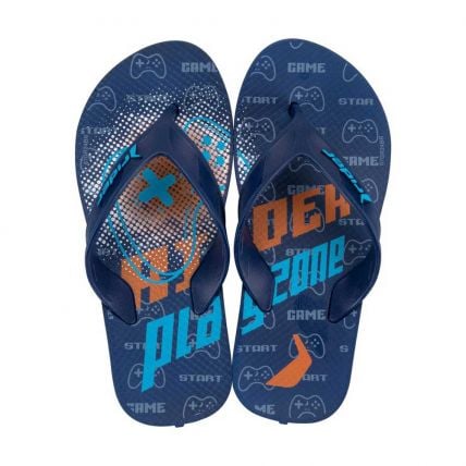 Chinelo Dedo Infantil Rider Street Joy 11768 - Azul/azul/laranja (Bg206) - Atacado