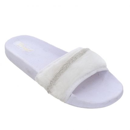 Chinelo Feminino Dovale 013 - Pelucia/branco - Atacado