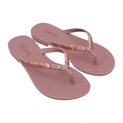 Chinelo Feminino Grendha Amor Em Flor 19086 - Nude Liso (Bk958) - Atacado