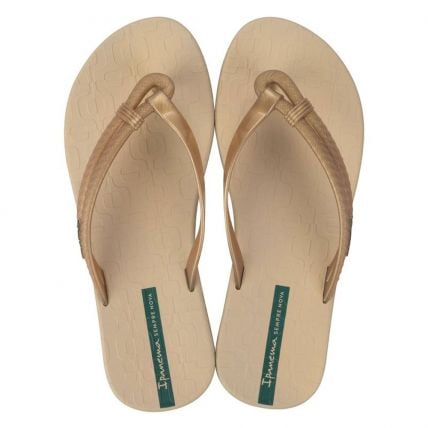 Chinelo Feminino Ipanema Diversa 27230 - 33 ao 40 - Bege/bege/verde (Bj760) - Atacado