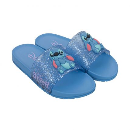 Chinelo Gáspea Infantil Disney Mania 22994 - Azul/azul Glitter (Be810) - Atacado