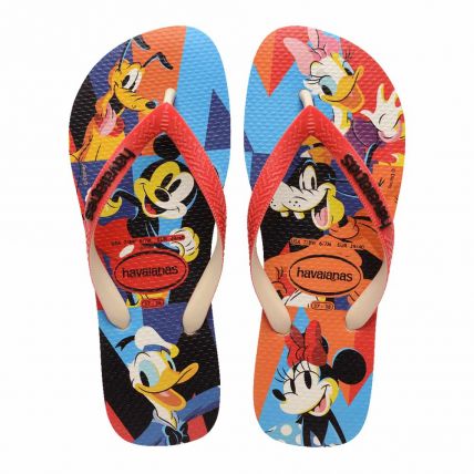 Chinelo Havaianas Disney Stylish 39 Ao 44 - Bege Palha/vermelho (8813) - Atacado