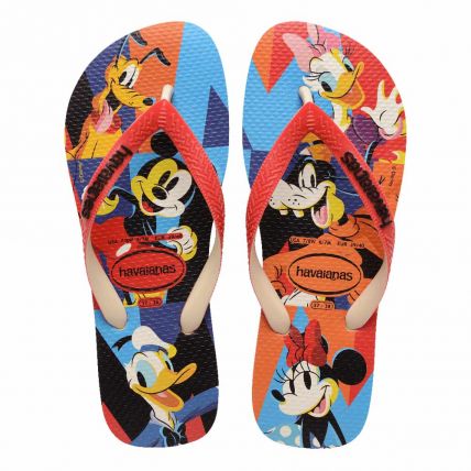 Chinelo Havaianas Disney Stylish 33 Ao 40 - Bege Palha/vermelho (8813) - Atacado