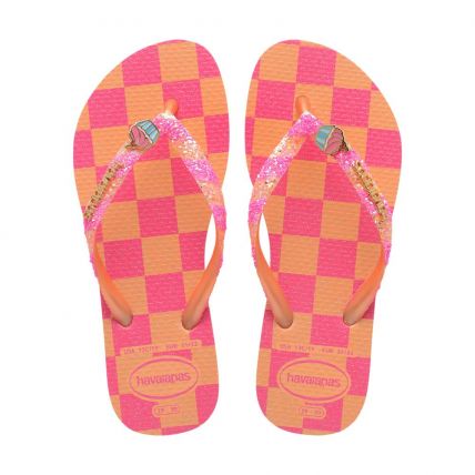 Chinelo Havaianas Kids Slim Glitter II 27 Ao 36 - Pêssego (0027) - Atacado