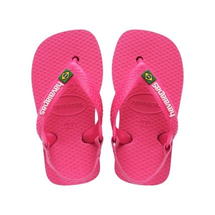 Chinelo Havaianas New Baby Brasil Logo - Rosa Flux/branco (8418) - Atacado