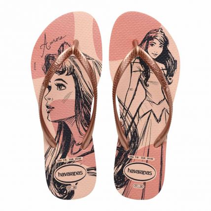 Chinelo Havaianas Slim Princesas - 33 Ao 40 - Rosa Ballet/dourado Ballet/rosa (2022) - Atacado