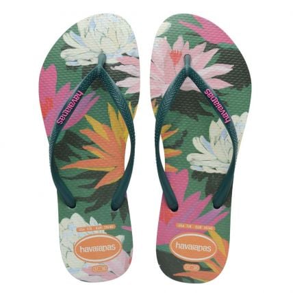 Chinelo Havaianas Slim Summer Bliss - 33 Ao 40 - Verde Pantanal (5266) - Atacado