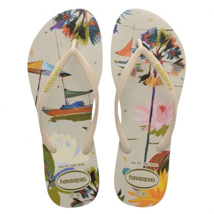 Chinelo Havaianas Slim Summer Bliss - 33 ao 40 - Bege Palha (0121) - Atacado