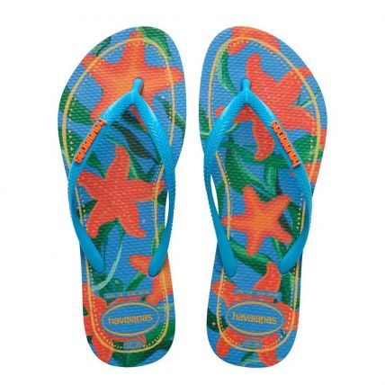 Chinelo Havaianas Slim Tropical - 33 Ao 40 - Turquesa (0212) - Atacado