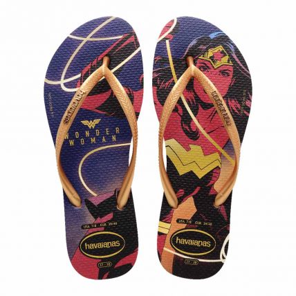 Chinelo Havaianas Slim Wonder Woman - Marinho/ouro (0777) - Atacado