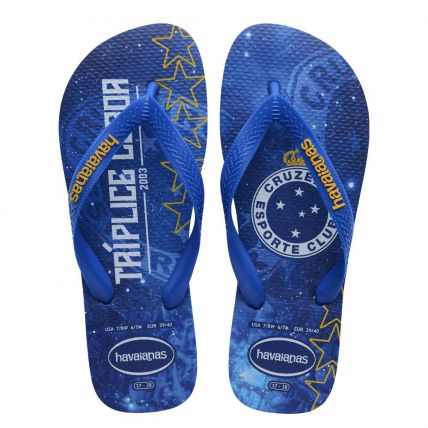 Chinelo Havaianas Top Times Cruzeiro - 37 Ao 43 - Azul Estrela/azul (9438) - Atacado