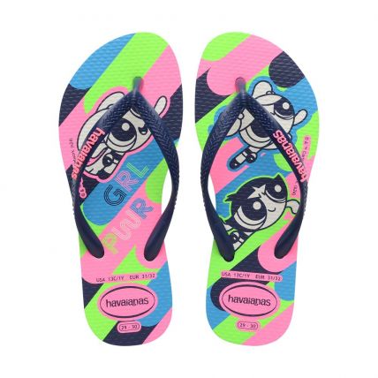 Chinelo Infantil Havaianas Kids Slim Powerpuff Girls - Branco (0001) - Atacado