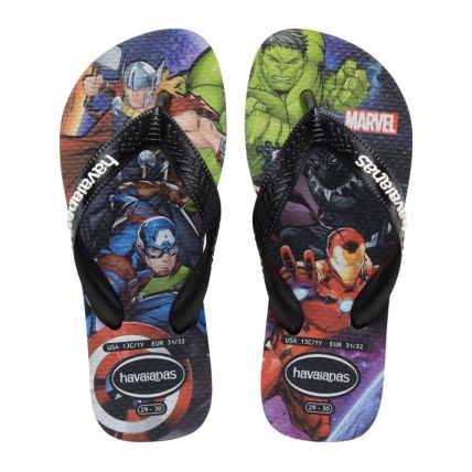 Chinelo Infantil Havaianas Kids Top Marvel II - Preto (0090) - Atacado