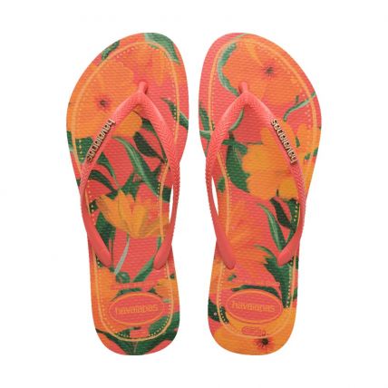 Chinelo Infantil Havaianas Slim Tropical 23 Ao 32 - Coral Trop (9260) - Atacado