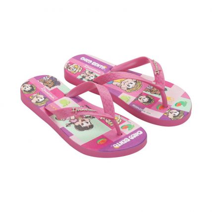 Chinelo Infantil Ipanema Chico Bento 27190 - Rosa/rosa/verde (Bf214) - Atacado