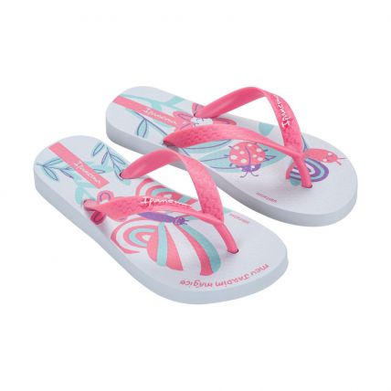 Chinelo Infantil Ipanema Fantasia 27012 - Branco/rosa/azul (Be260) - Atacado