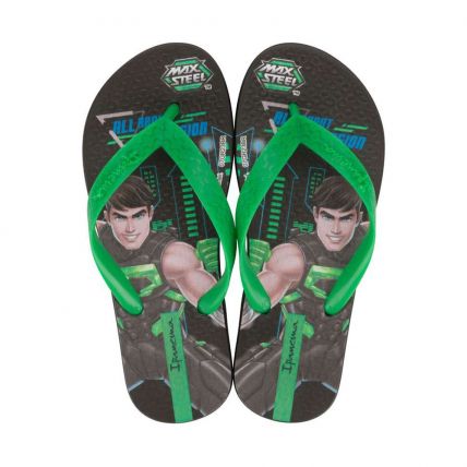 Chinelo Infantil Ipanema Polly E Max Steel 26048 - Preto/verde (Au020) - Atacado