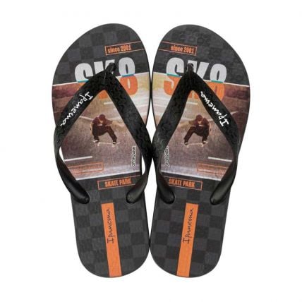 Chinelo Infantil Ipanema Temas 25479 - Grafite/preto/laranja (Bf925) - Atacado