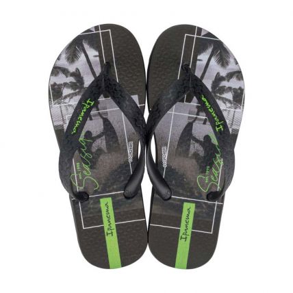 Chinelo Infantil Ipanema Temas 25479 - Preto/preto/verde (Az855) - Atacado