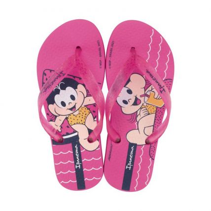 Chinelo Infantil Ipanema Turma Da Mônica 26790 - Rosa/rosa/bege (At929) - Atacado