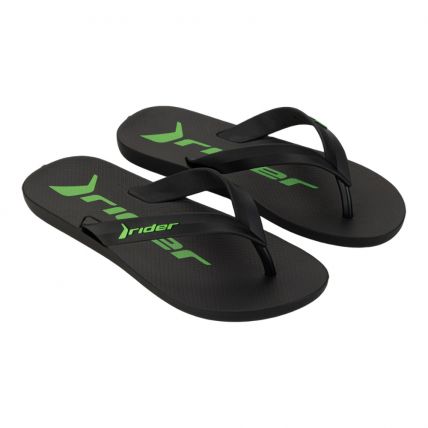 Chinelo Masculino Rider Feel Dedo 12303 - Preto/preto/verde (Bj011) - Atacado