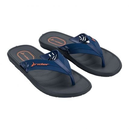 Chinelo Masculino Rider Moving Dedo 12289 - Preto/azul/laranja (Bd811) - Atacado