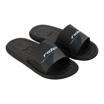 Chinelo Masculino Rider Step Slide 12265 - Preto/preto/branco (Bd725) - Atacado