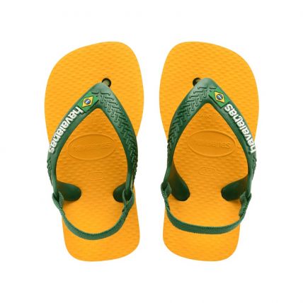 Chinelo New Baby Havaianas Brasil Logo - Amarelo (2151) - Atacado