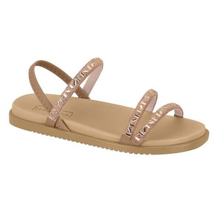 Sandália Feminina Moleca 5502.106.28286 - Nude/creme/ouro Rosado (98356) - Atacado