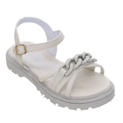 Sandália Infantil Nathielly - Off White - Atacado