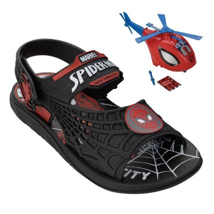 Sandália Infantil Homem Aranha Sky Operat - Preto/vermelho - Atacado