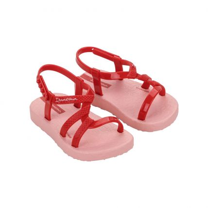 Sandália Baby Ipanema Diversa 27236 - Rosa/vermelho (Bh093) - Atacado