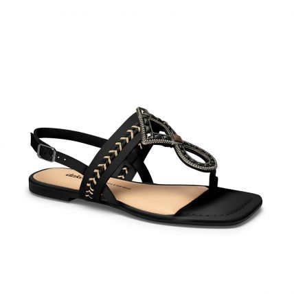 Sandália Feminina Dakota Y7951-0007 - (9 Pares) - Preto/grafite/preto - Atacado