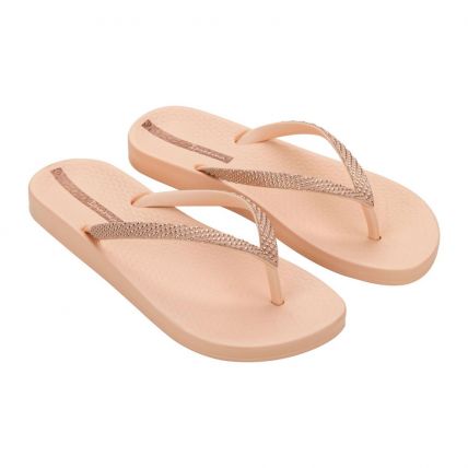 Sandália Feminina Ipanema Anatômica Metallic 27253 - Bege/rose (Bf348) - Atacado