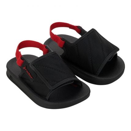 Sandália Slide Baby Rider Street 12414 - Preto/vermelho (Bg479) - Atacado