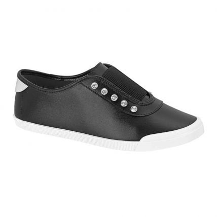 Sapato Feminino Moleca 5109.794.17118 - Preto/prata (17131) - Atacado