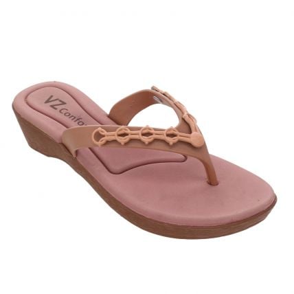 Tamanco Feminino Vizzia Vz.2189 - Nude - Atacado